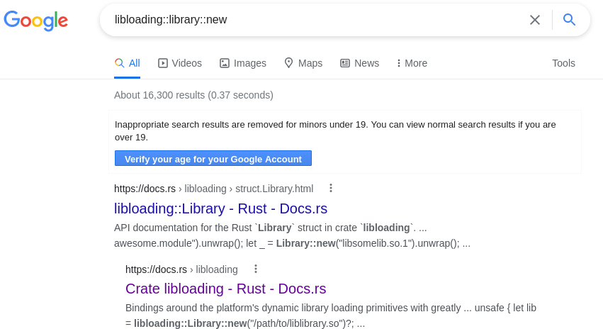 &ldquo;libloading::library::new&rdquo; filtered by SafeSearch